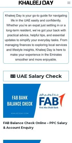 スポンサード記事向けのアメリカ合衆国メディア、Khaleej Dayのサイトプレビュー