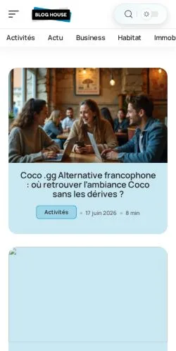 Voorbeeld van de site Blog House, medium uit Frankrijk voor gesponsorde artikelen