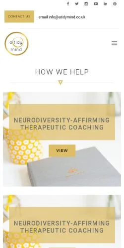 Podgląd witryny A Tidy Mind, medium z kraju Wielka Brytania do artykułów sponsorowanych