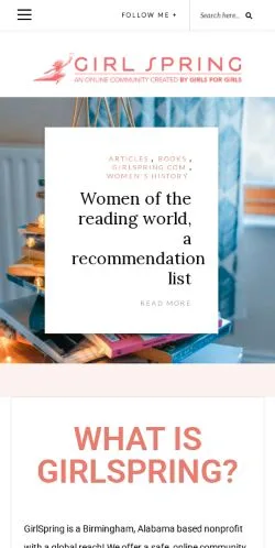 Aperçu du site GirlSpring, média de États-Unis pour articles sponsorisés