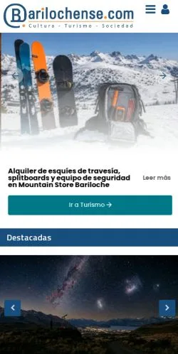 Forhåndsvisning av nettstedet Barilochense, medium fra Argentina for sponsede artikler