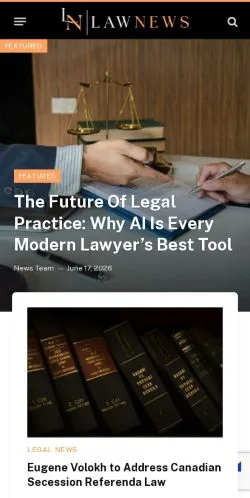 Podgląd witryny Law News, medium z kraju Wielka Brytania do artykułów sponsorowanych