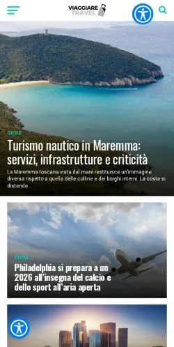 Anteprima del sito Viaggiare Travel, media di Italia per articoli sponsorizzati