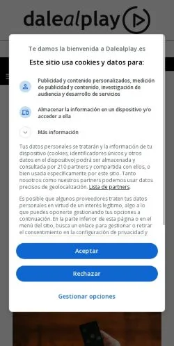 Anteprima del sito DaleAlPlay, media di Spagna per articoli sponsorizzati