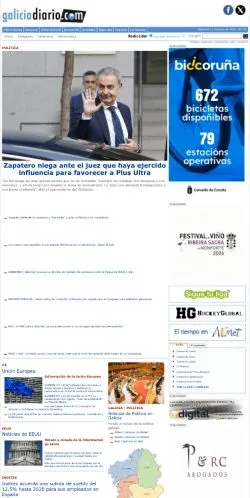 Podgląd witryny Galicia Diario, medium z kraju Hiszpania do artykułów sponsorowanych