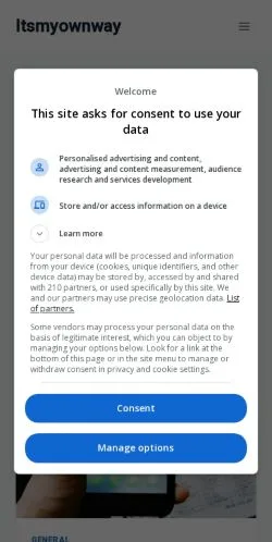 Anteprima del sito Itsmyownway, media di Stati Uniti per articoli sponsorizzati