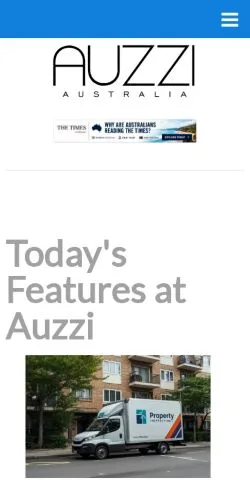 Preview of the Auzzi Magazine website, a media outlet in Australia for sponsored articles
