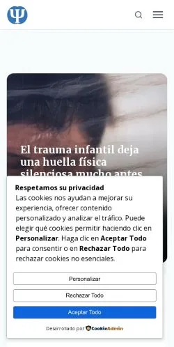 Anteprima del sito Actualidad en Psicología, media di Spagna per articoli sponsorizzati