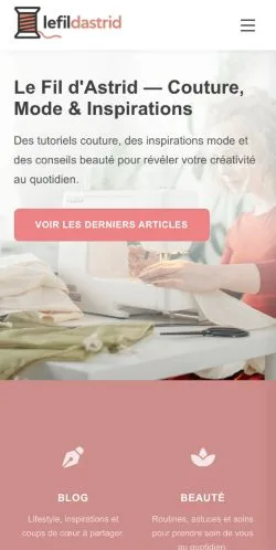 Anteprima del sito Le Fil D'Astrid, media di Francia per articoli sponsorizzati