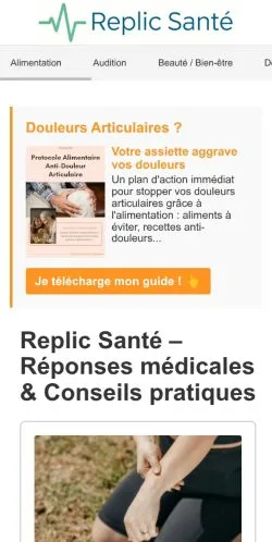 Vorschau der Website Replic Santé, Medium aus Frankreich für gesponserte Artikel