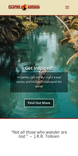 Forhåndsvisning av nettstedet Escaping Abroad, medium fra USA for sponsede artikler