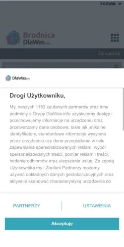 스폰서 기사용 폴란드 매체 Brodnica.dlawas.info 사이트 미리보기