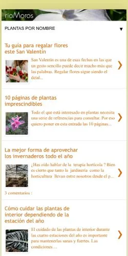 Preview of the Plantas RioMoros website, a media outlet in Spain for sponsored articles