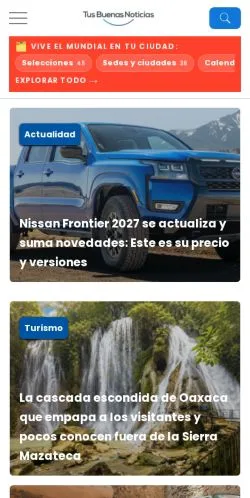 Anteprima del sito Tus Buenas Noticias, media di Messico per articoli sponsorizzati
