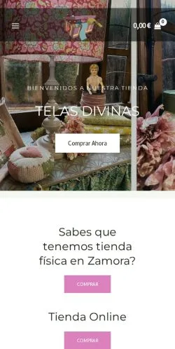 Voorbeeld van de site Telas Divinas, medium uit Spanje voor gesponsorde artikelen
