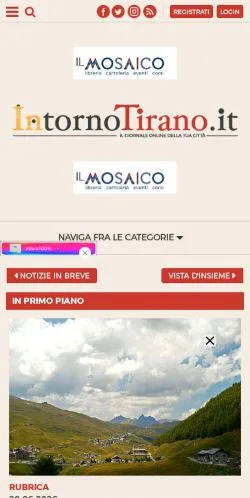 Anteprima del sito Intorno Tirano, media di Italia per articoli sponsorizzati