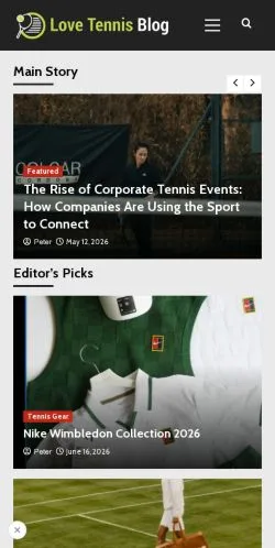 スポンサード記事向けのアメリカ合衆国メディア、Love Tennis Blogのサイトプレビュー