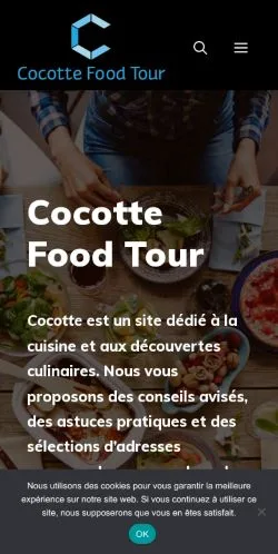 스폰서 기사용 프랑스 매체 Cocotte Food Tour 사이트 미리보기