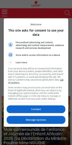 Aperçu du site yaoundeinfo -, média de France pour articles sponsorisés