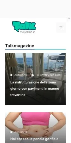 Anteprima del sito TalkMagazine, media di Italia per articoli sponsorizzati