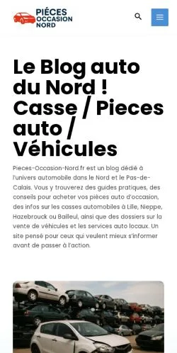 Anteprima del sito Pieces Occasion Nord Blog, media di Francia per articoli sponsorizzati