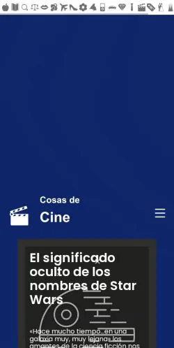 Anteprima del sito Cosas del Cine, media di Spagna per articoli sponsorizzati
