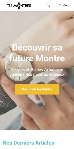 Podgląd witryny Tu Montres, medium z kraju Francja do artykułów sponsorowanych