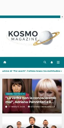 Anteprima del sito Kosmo Magazine, media di Italia per articoli sponsorizzati
