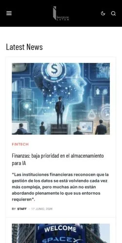 Anteprima del sito Inversor Latam, media di Spagna per articoli sponsorizzati