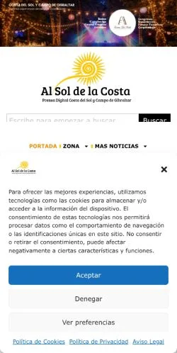Anteprima del sito Al Sol De La Costa, media di Spagna per articoli sponsorizzati