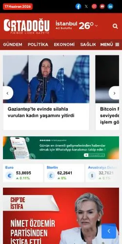 스폰서 기사용 튀르키예 매체 Ortadoğu Gazetesi 사이트 미리보기