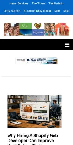 Vista previa del sitio Viw Magazine, medio de Australia para artículos patrocinados
