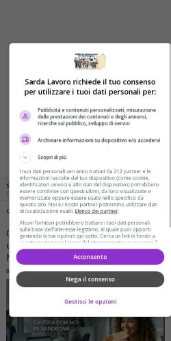 스폰서 기사용 이탈리아 매체 Sarda Lavoro 사이트 미리보기