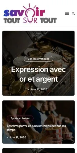スポンサード記事向けのフランスメディア、Savoir Tout Sur Toutのサイトプレビュー