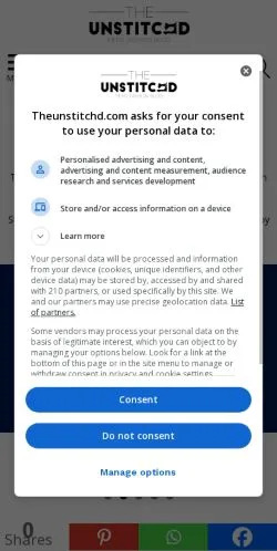 Anteprima del sito The Unstitchd, media di Stati Uniti per articoli sponsorizzati