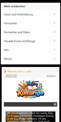 Podgląd witryny Kulturigo, medium z kraju Niemcy do artykułów sponsorowanych