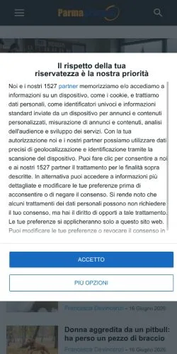 Anteprima del sito ParmaPress24, media di Italia per articoli sponsorizzati