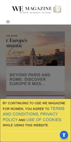 Anteprima del sito WE Magazine For Women, media di Stati Uniti per articoli sponsorizzati
