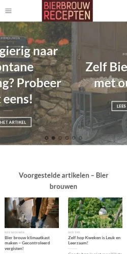 Podgląd witryny Bier Brouw Recepten, medium z kraju Holandia do artykułów sponsorowanych
