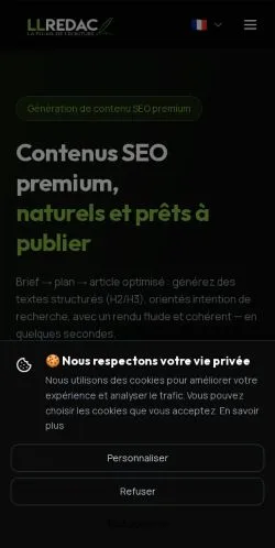 Vista previa del sitio Llredac, medio de Francia para artículos patrocinados