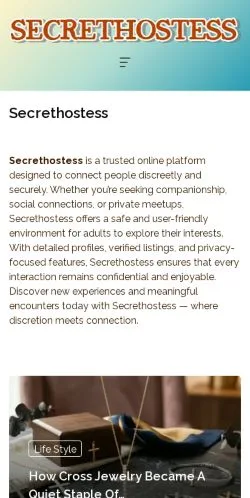 Aperçu du site Secret Hostess, média de États-Unis pour articles sponsorisés