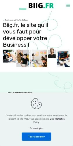 スポンサード記事向けのフランスメディア、Biigのサイトプレビュー