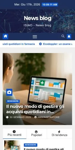 Aperçu du site Isiao, média de Italie pour articles sponsorisés