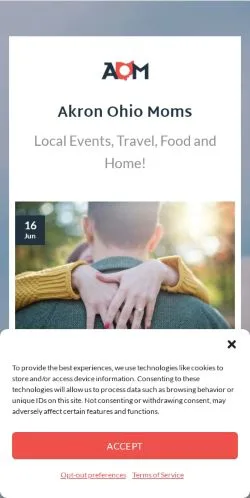 Anteprima del sito Akron Ohio Moms, media di Stati Uniti per articoli sponsorizzati