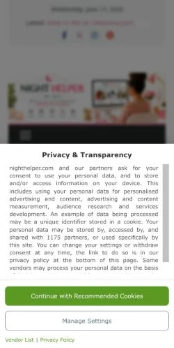 Aperçu du site Night Helper, média de États-Unis pour articles sponsorisés