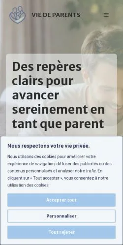 스폰서 기사용 프랑스 매체 Vie de Parents 사이트 미리보기