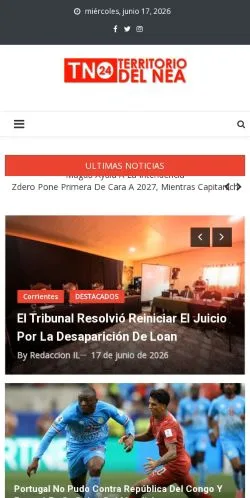 Aperçu du site TN24, média de Argentine pour articles sponsorisés
