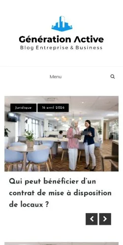 Anteprima del sito La Génération Active, media di Francia per articoli sponsorizzati