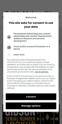 スポンサード記事向けのアメリカ合衆国メディア、Guitarmetricsのサイトプレビュー