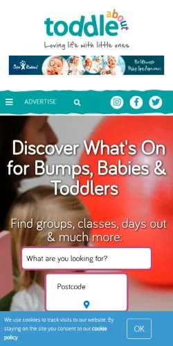 Anteprima del sito Toddle About, media di Regno Unito per articoli sponsorizzati